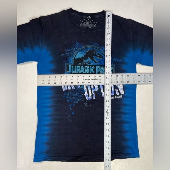 Universal Studios Jurassic Park Ride Graphic T-shirt Women Small Blue Tie Dye - Picture 5 of 5